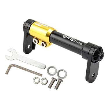 Imagem de Newmind Rodas fáceis de bicicleta dobráveis para Brompton de liga de alumínio, haste de extensão de roda fácil para bicicleta dobrável, suporte traseiro para ciclismo, barra telescópica, preta