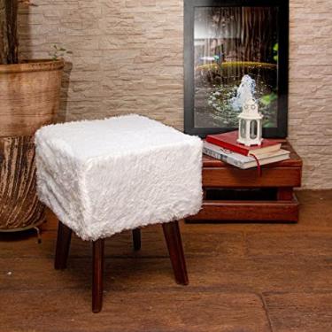 Imagem de Capa Para Puff Quadrado Retangular Felpuda Pelo Curto rosa (Branco)