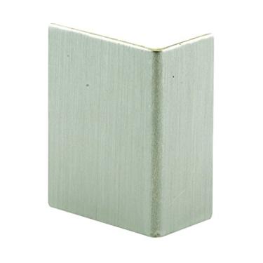 Imagem de Prime-Line Produtos MP4616 Protetor de borda da porta, 1-5/16" x 1-1/8", construção de latão sólido, acabamento em níquel acetinado, autoadesivo, pacote com 5, alumínio