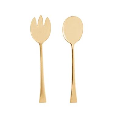 Imagem de WOLFF - Conjunto 2 Peças Colher e Garfo para Salada de Aço Inox Berna Dourado