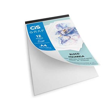Imagem de Bloco de Papel Aquarela A4 300 g/m² com 12 folhas CIS, Branco