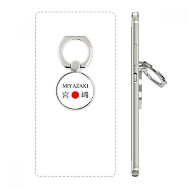 Imagem de Suporte de anel de telefone com bandeira do sol vermelha com nome da cidade japonesa Miyazaki com laço ajustável