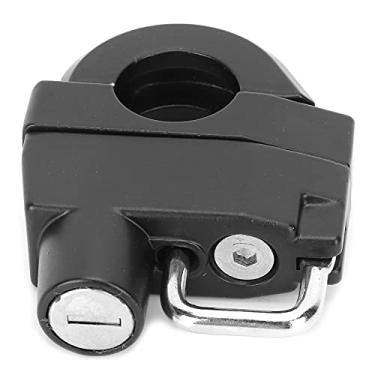Imagem de Trava para capacete de bicicleta, trava de capacete de motocicleta segura e durável, com 2 chaves para guidão de 25 mm/1 polegada para quadriciclos de motocicleta