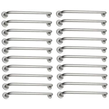 Imagem de Alça de Apoio Kit 20 Unidades Barra 70cm Inox Deficiente Anti Queda Criança Idoso Suporte Parede Corrimao Segurança Acessibilidade