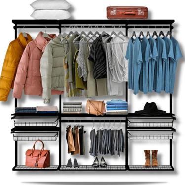 Imagem de Closet Armário Aramado Modulado Gaveta Prateleira 2,20m PT