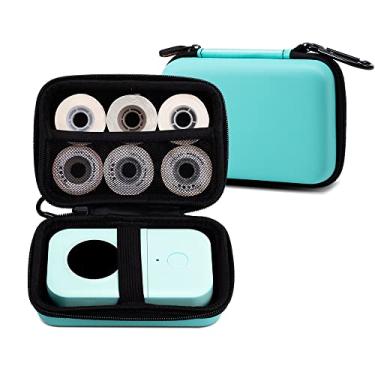 Imagem de Phomemo Estojo rígido para impressora de etiquetas, compatível com D30/M02/T02/M110/P21/D110 para impressora de etiquetas, suporte de armazenamento de etiquetas, verde