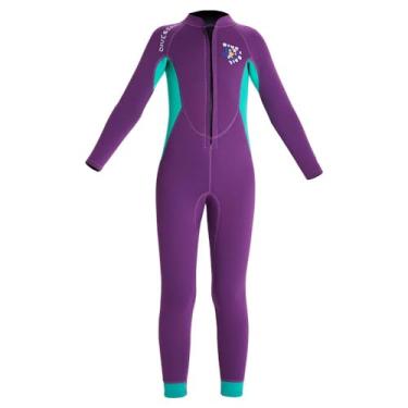Imagem de XCPHGFM Roupa de mergulho completa de neoprene para meninas, roupa de mergulho completa de neoprene de 2,5 mm para mergulho na praia e piscina