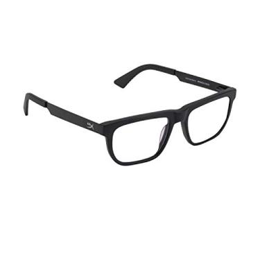 Imagem de HyperX Spectre Stealth – Óculos para jogos, óculos com bloqueio de luz azul, proteção UV, armação de acetato, hastes de aço inoxidável, lentes transparentes, bolsa de microfibra, capa rígida – quadrado pequeno/médio preto