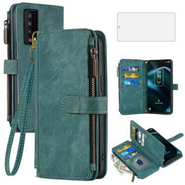 Imagem de Asuwish Capa de telefone para TCL Stylus 5G 2022 capa carteira e protetor de tela de vidro temperado couro flip suporte suporte cordão robusto acessórios de celular TLC Stylo G5 6.81 T779W mulheres