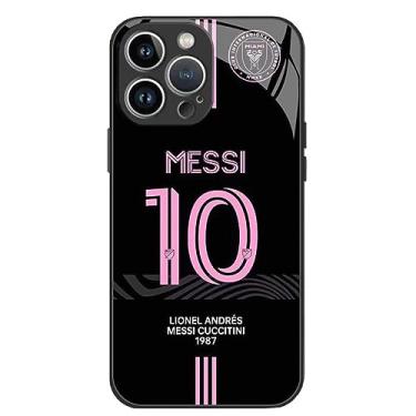 Imagem de ZERMU Capa para iPhone 13 Pro, Miami Lionel Messi 10 Inter Soccer Superstar Fashion Capa macia à prova de choque cristal acrílico proteção total TPU absorção de choque capa amortecedora para iPhone 13 Pro 6,1 polegadas