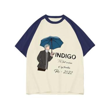 Imagem de Camiseta Rm Solo Indigo, K-pop Loose Merch Camisetas unissex com suporte impresso camiseta de algodão, Bege, P