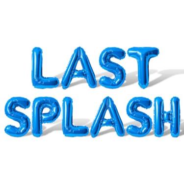 Imagem de Letter Balloons - LAST SPLASH 16" Inch Alphabet Letters Foil Mylar Balloon Bachelorette or Bachelor Party Banner (Blue)