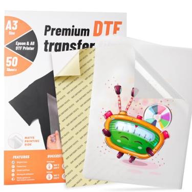 Imagem de KASYU Filme de Transferência Dtf, 50 Folhas de Papel Dtf de 11 "* 17" com Almofada de Impressão Inteligente para Todas As Impressoras de Sublimação e Dtf, Filme Dtf para Hack de Sublimação, Atualizado