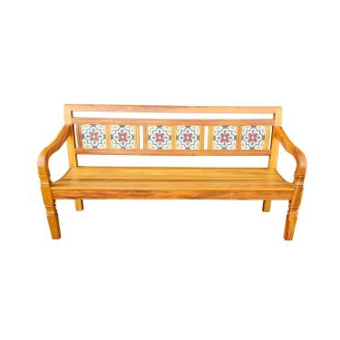 Imagem de Banco Namoradeira 3Lugares Madeira de Demolição em Ladrilhos Sudeste Rústico