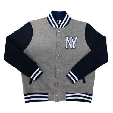 Imagem de Jaqueta College Moletom Masculina M10 Hoop NY Dark, Mescla escuro, GG