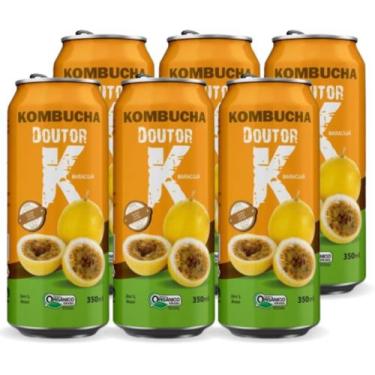 Imagem de Kit Com 06 - Kombucha Orgânica Sabor Maracujá 350ml DRK - Kombucha Dou