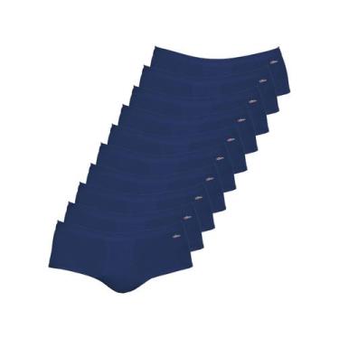 Imagem de Kit com 10 Cuecas Slip Zorba com Abertura 185, Azul marinho, GG