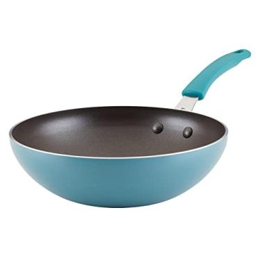 Imagem de Rachael Ray Cook + Create Frigideira/Wok antiaderente para fritar, 26 cm, azul agave