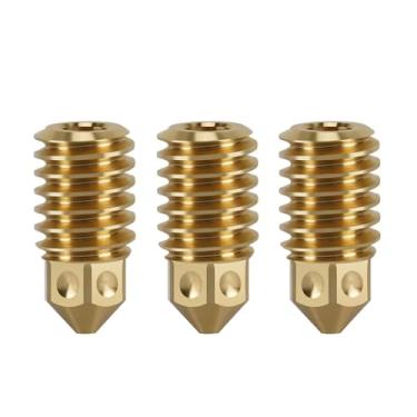 Imagem de Wefuit 3 peças de bocal para Bambu Lab A1/A1 Mini Hotend Kit, Bocal de latão removível de 0,2 mm atualizado resistente ao desgaste de alta temperatura