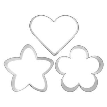 Imagem de Kit Cortador Petit Four Coração/Estrela/Flor -  Ref. 627 - 1 unidade -