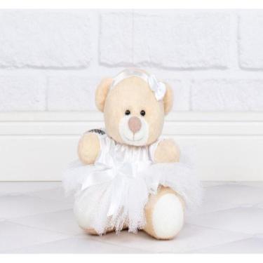 Imagem de Urso de pelucia 12 cm - bailarinha cetim branco  - CKD CONFECCOES