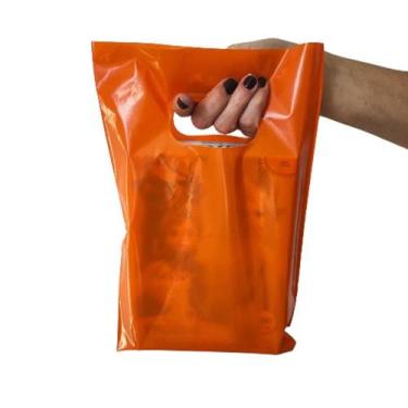 Imagem de 100 Sacola Plástica rec. 20x30 Alça Boca De Palhaço / Vazadas. - AGAE,