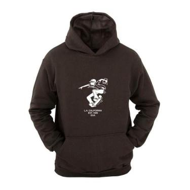 Imagem de Moletom Masculino Canguru Estampa Skate Study Macio - Ragor, M, Preto
