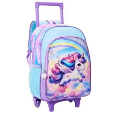 Imagem de Mochila Escolar Pônei Rodinhas 2 em 1 Infantil Lilás Tam G - Yepp