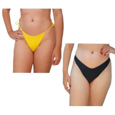 Imagem de Kit com calcinha biquini fio dental e calcinha biquíni  asa delta - DE