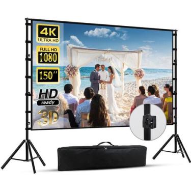 Imagem de Tela de Projetor HUANYINGBJB 150 Polegadas 16:9 4K HD com Suporte