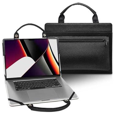 Imagem de Capa para laptop para MacBook Pro 13 polegadas 2024-2016 A2338 A2251 A2289 A2159 A1989 A1708 A1706 com bolsa portátil com alça de bolsa, preta