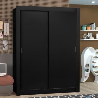 Imagem de Guarda-Roupa Solteiro Madesa Denver 2 Portas de Correr P, Preto