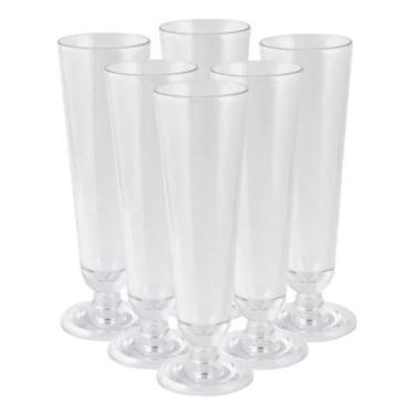 Imagem de Taça Cerveja Tulipa Acrílico Cristal 320ml - 6 Peças Cor Tranparente -