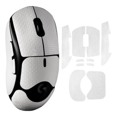 Imagem de yiodelu Fita antiderrapante para mouse Logitech G Pro Wireless Mouse Skin resistente ao suor G Pro Mouse adesivo decalque (branco)
