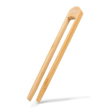 Imagem de Jowmoy 1 pinça magnética para torradas de bambu natural, pinças de torradas, pinças de bambu, design deslizante, para torradeira, frutas, pão e picles, utensílios de cozinha, salada, macarrão,
