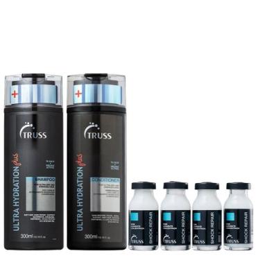 Imagem de Truss Ultra Hydration Plus+ Kit Shampoo Condicionador e Shock Repair 4