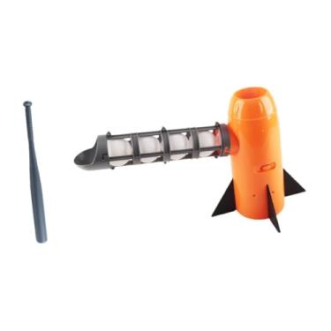 Imagem de Colaxi Baseball Pitching Machine Baseball Pitcher Entertainment tocando presente de equipamento de treinamento de quintal com bastão e 5 beisebol, Laranja