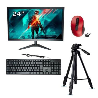 Imagem de Kit 1 Monitor Led 24 Full Hd 60Hz Mais Perifericos - Preto