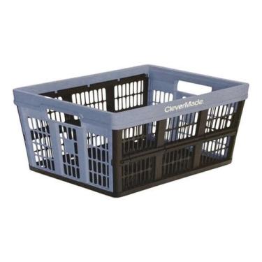 Imagem de Caixa Organizadora 45L Dobrável 54X37X27Cm Clevermade - Azul