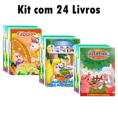 Imagem de Kit c/ 24 livrinhos para crianças - Fábulas + Clássicos Divertidos + F