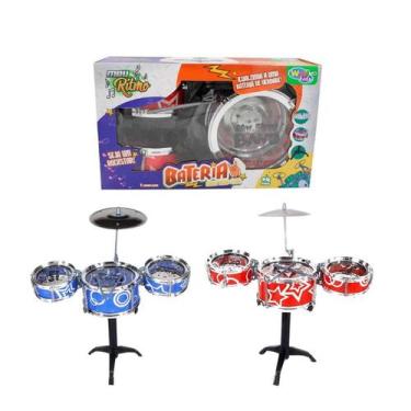 Imagem de Mini Bateria Infantil Musical Com 3 Tambores e Prato First Band Star -