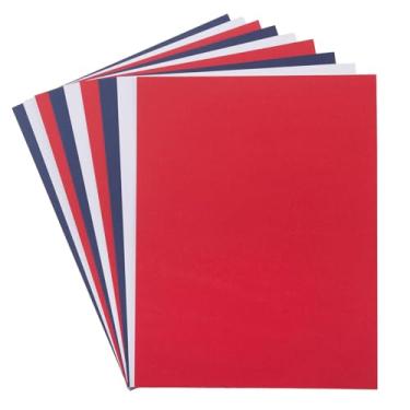Imagem de 24 folhas, 20 x 28 cm de espessura, cartolina, cartões em branco, 300 g/m², coloridos para artesanato faça você mesmo, convites, suprimentos para scrapbook (vermelho/branco/azul marinho)