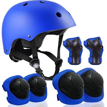 Imagem de Capacete ajustável para crianças de 3 a 16 anos, crianças, meninos, meninas, jovens, equipamento de proteção com joelheiras de cotovelo para multiesportes, skate, bicicleta, equitação, scooter