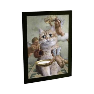 Imagem de Quadro Decorativo Gato Coroado Tumblr Aesthetic Geek Pintura Decoração Poster Quarto Sala