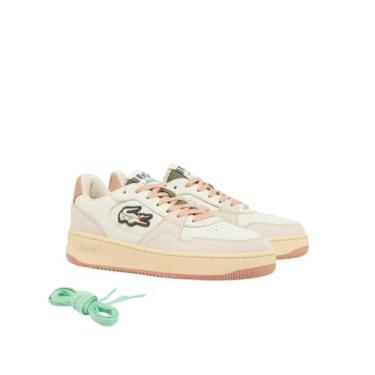 Imagem de Lacoste Tênis feminino L001, Branco/rosa claro, 38