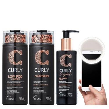 Imagem de Truss Curly Kit Shampoo Low Poo Condicionador Light Ativador de Cachos