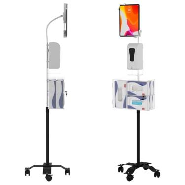 Imagem de CTA Digital: Suporte compacto pescoço de ganso com estação de higienização e dispensador automático de sabonete, para tablets de 7 a 13 polegadas - iPad de 2 polegadas, 12,9 polegadas e 11 polegadas iPad Pro, iPad mini/Air, Surface Pro 4 e mais, preto