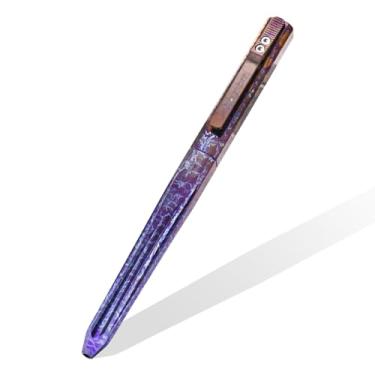 Imagem de Hamans Bolt Action Caneta esferográfica de titânio com clipe de bolso, recarregável, tamanho compacto