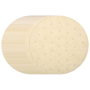 Imagem de HARFINGTON 400 peças de forros de fritadeira a ar, forros redondos de bambu com furos, folhas de papel pergaminho perfurado antiaderente, papel vaporizador descartável para fritadeiras a ar, cesta a