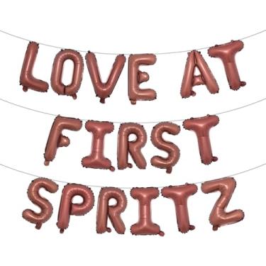 Imagem de Faixa de balão Love at First Spritz - Decorações de chá de panela Aperol Spritz para ela, decorações de festa de casamento de despedida de solteira (amor no primeiro chocolate SPRITZ)